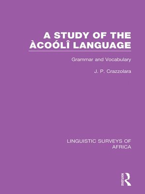 cover image of A Study of the Àcoólî Language